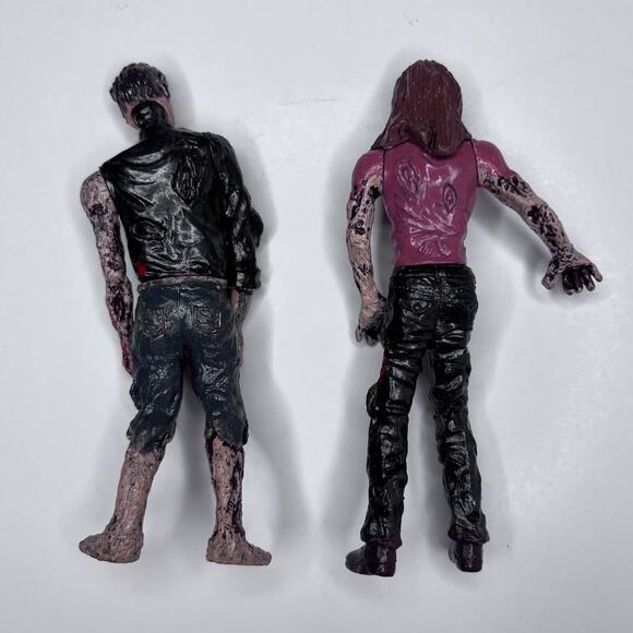 Zombies Lot of 2 Haptime Terror Toys Walking Corpse Dead Action Figure Man Woman - Picture 2 of 7